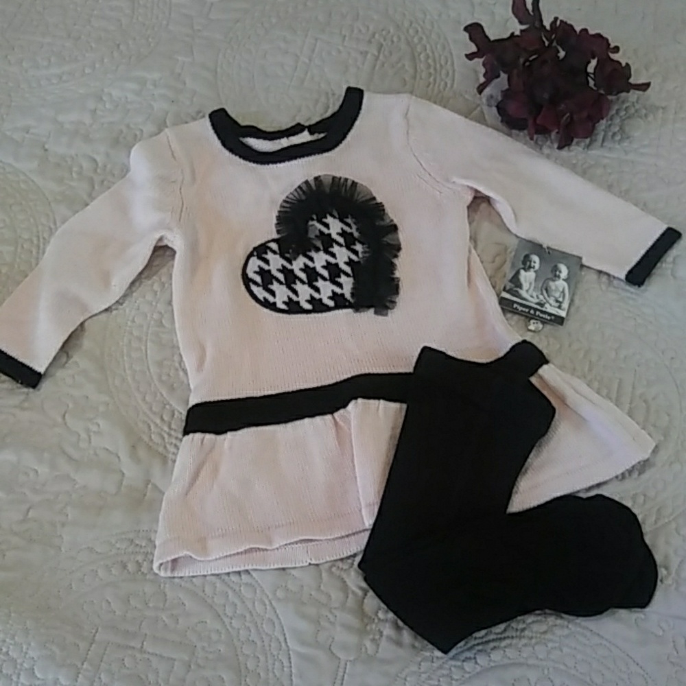 Piper & Posie Girl's Sweater Dress with Tights